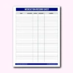 Medication Record Sheet