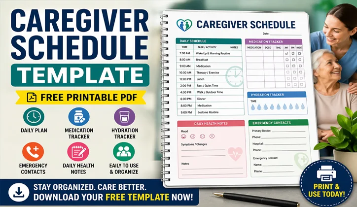Caregiver Schedule Template (Free Printable PDF)